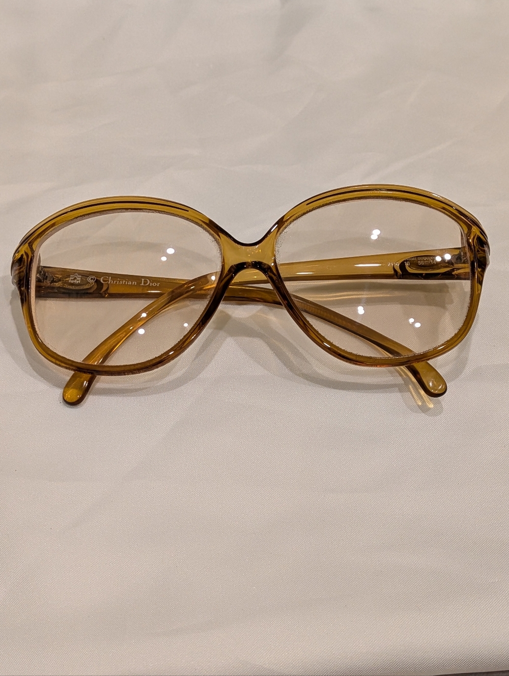 Christian Dior Women's Oversized Amber/Brown Gradient Glasses Frames - VINTAGE